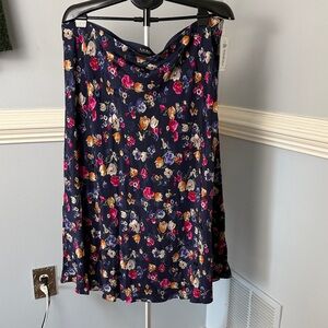 Lauren  Floral A-Line Skirt with Pink & Gold Blooms